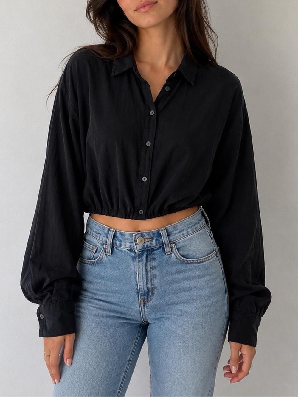 Velvet by Graham & Spencer Black Long Sleeve Blouse
